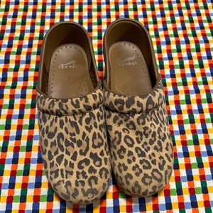 Dansko Leopard Print Mules